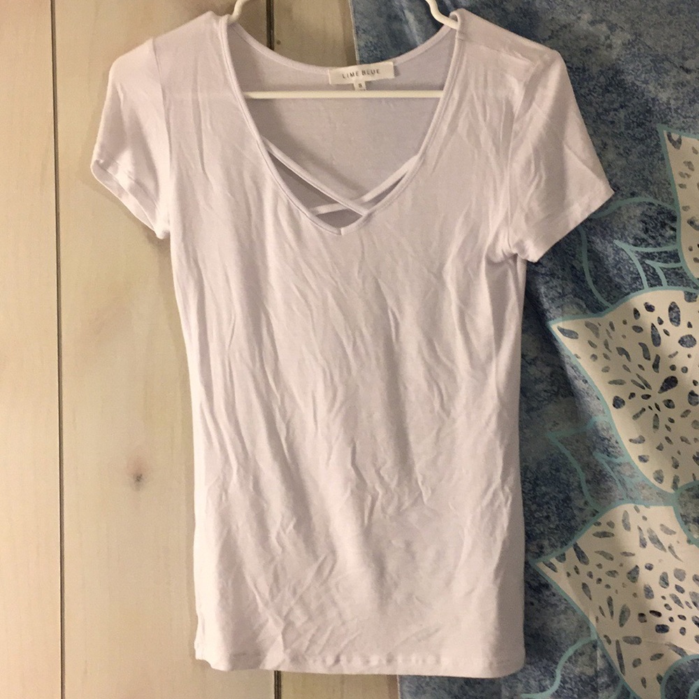 Lime Blue white shirt